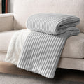 Pavilia Light Gray Sherpa Fleece Throw Blanket For Couch Twin, Soft Plush Fuzzy Blankets, Fluffy Flannel Sherpa Blanket For Bed,