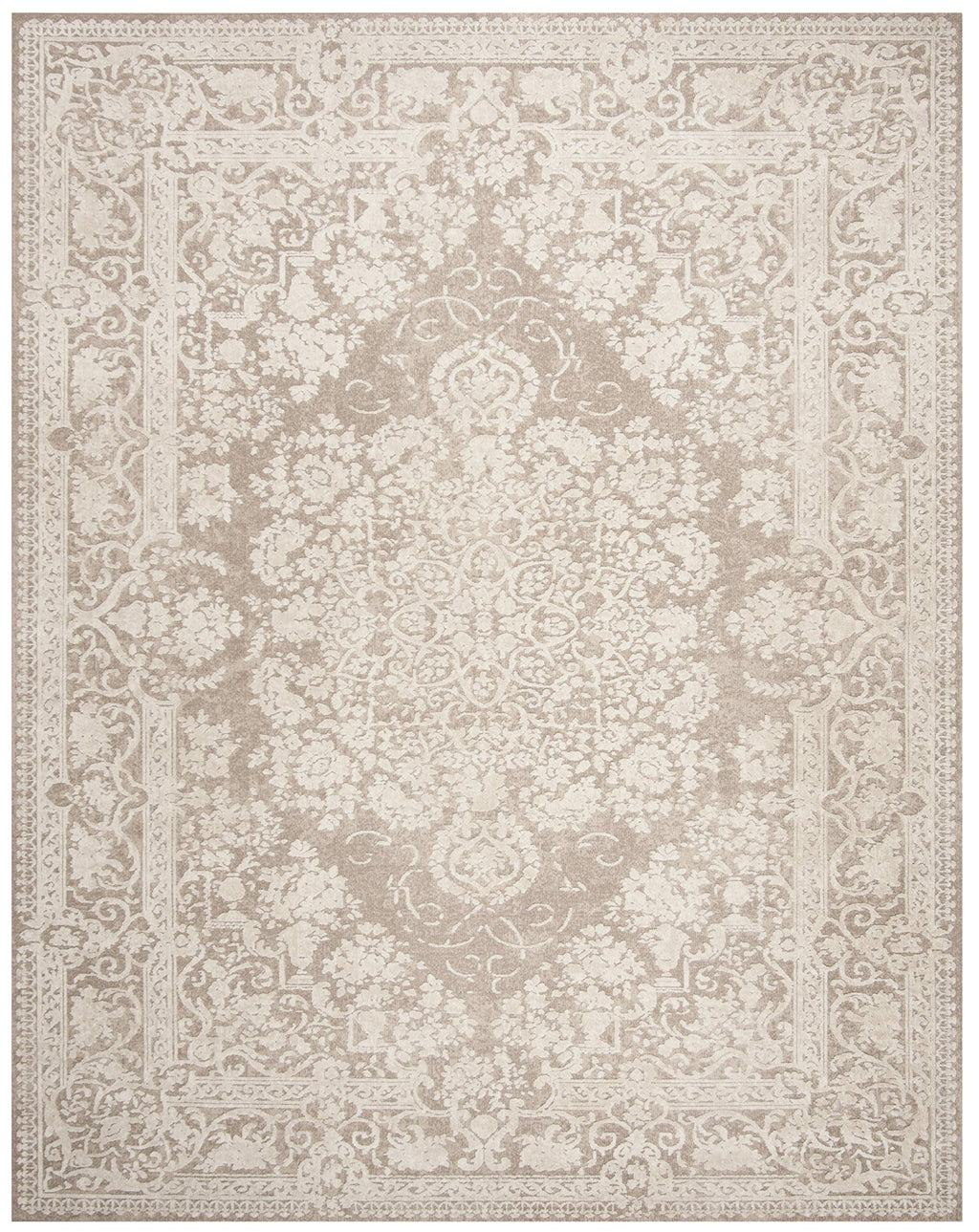 SAFAVIEH Reflection Collection Area Rug - 10' x 14', Beige & Cream, Vintage Distressed Design, Non-Shedding & Easy Care, Ideal f