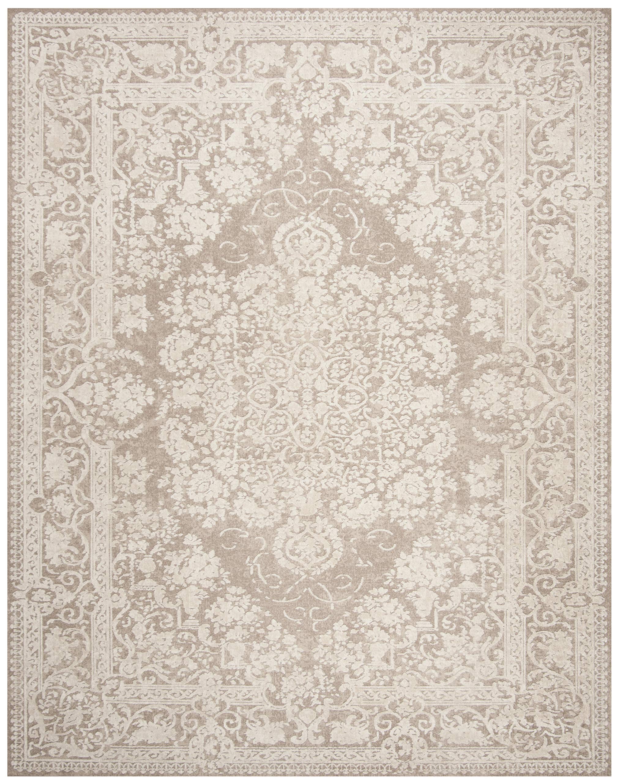 SAFAVIEH Reflection Collection Area Rug - 10' x 14', Beige & Cream, Vintage Distressed Design, Non-Shedding & Easy Care, Ideal f
