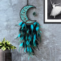 Dksuwe Moon Dream Catchers with Chakra Gemstone Agate Stone, Crystal Tree Life Dream Catchers Wall Hangings Room Decor (Green)