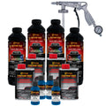 Custom Coat Safety Blue 1 Gallon Urethane Spray-On Truck Bed Liner Kit With Spray Gun And Regulator - Easy Mixing, Shake, Shoot