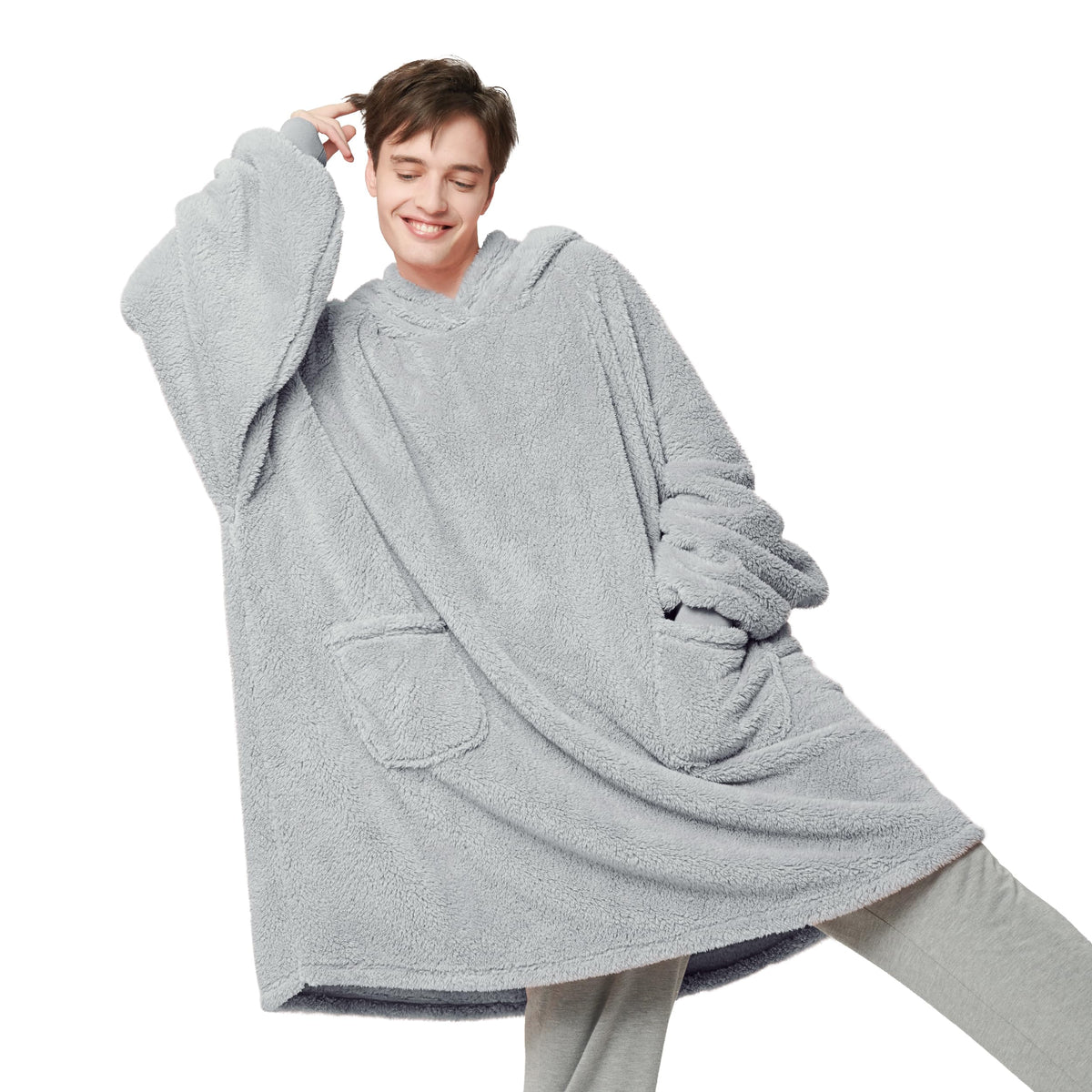 Bedsure Oversized Wearable Blanket Hoodie For Women - Cozy Sherpa Hoodie Blanket For Adult Men, Warm Hooded Blanket Sweatshirt W