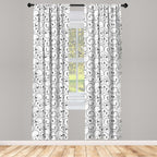 Ambesonne Black And White Window Curtains Pack Of 2, Vintage Swirls Pattern With Monochrome Ornamental Old-Fashioned Design, Lig