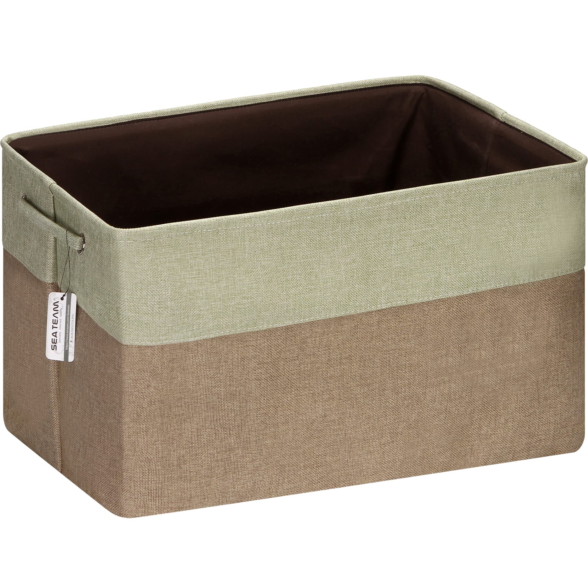 Sea Team 3-Pack Extra Large Storage Basket Set, Trunk Organizer, Clothes Toys Bin, 22 X 15 X 13 Inches, Rectangular Canvas Fabri