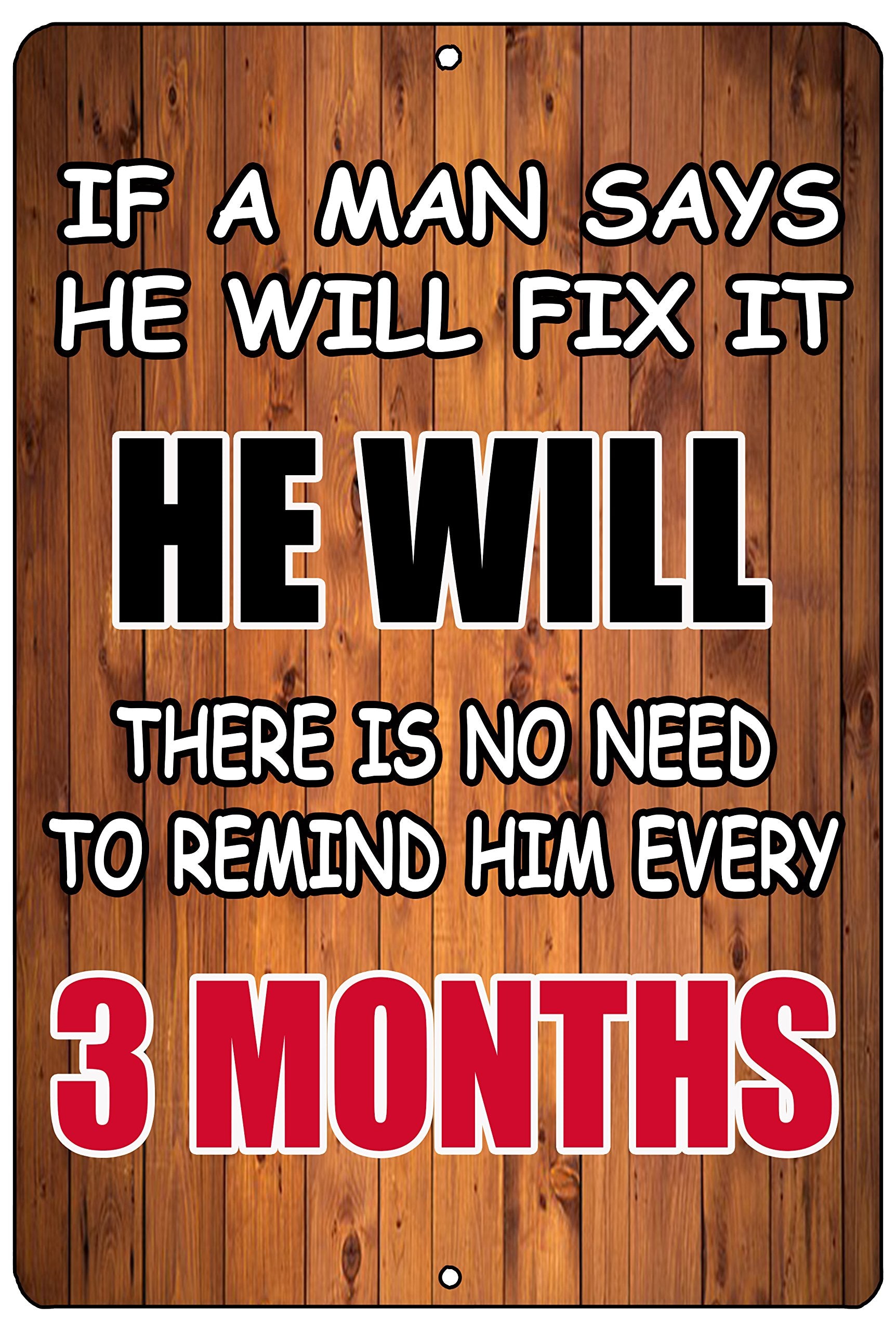 Funny Sarcastic Man Men Metal Tin Sign Wall Decor Man Cave Bar Fix It Repair Sign