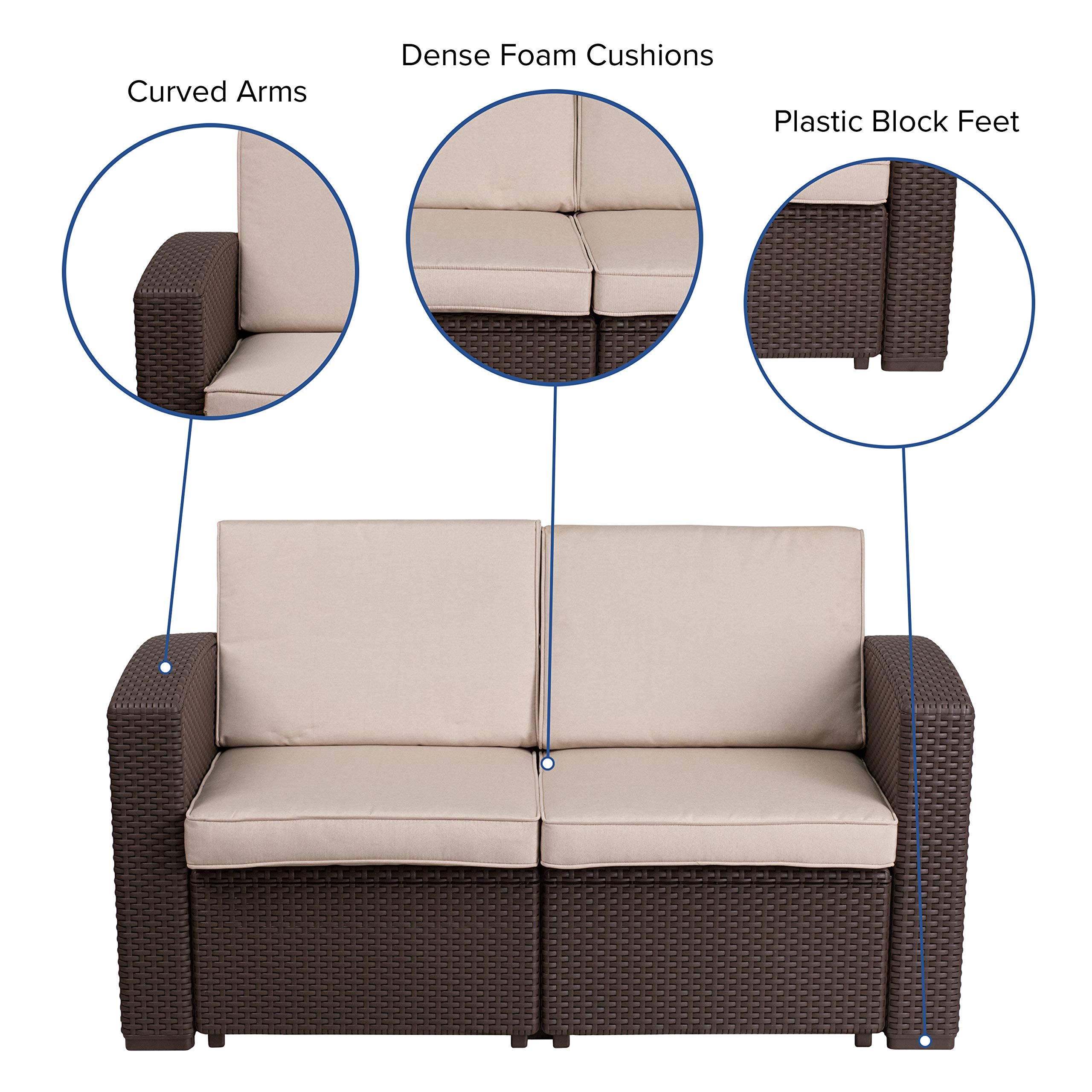 Flash Furniture Seneca Loveseat - Thumbnail 4