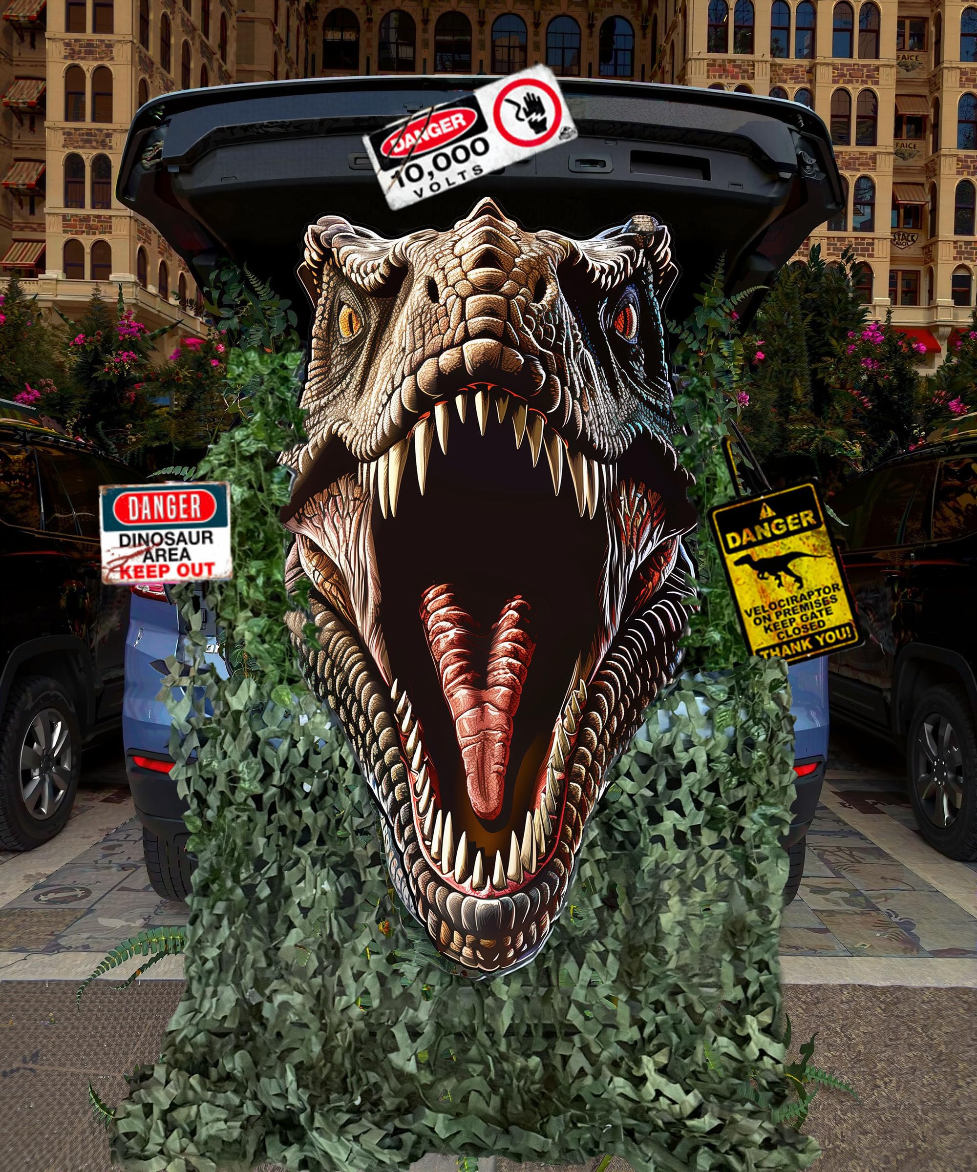 Trunk Or Treat Decoration For Suv, Dinosaur Monster Trunk Or Treat Car Archway Garage Decor Halloween Outside Car Decor Exterior