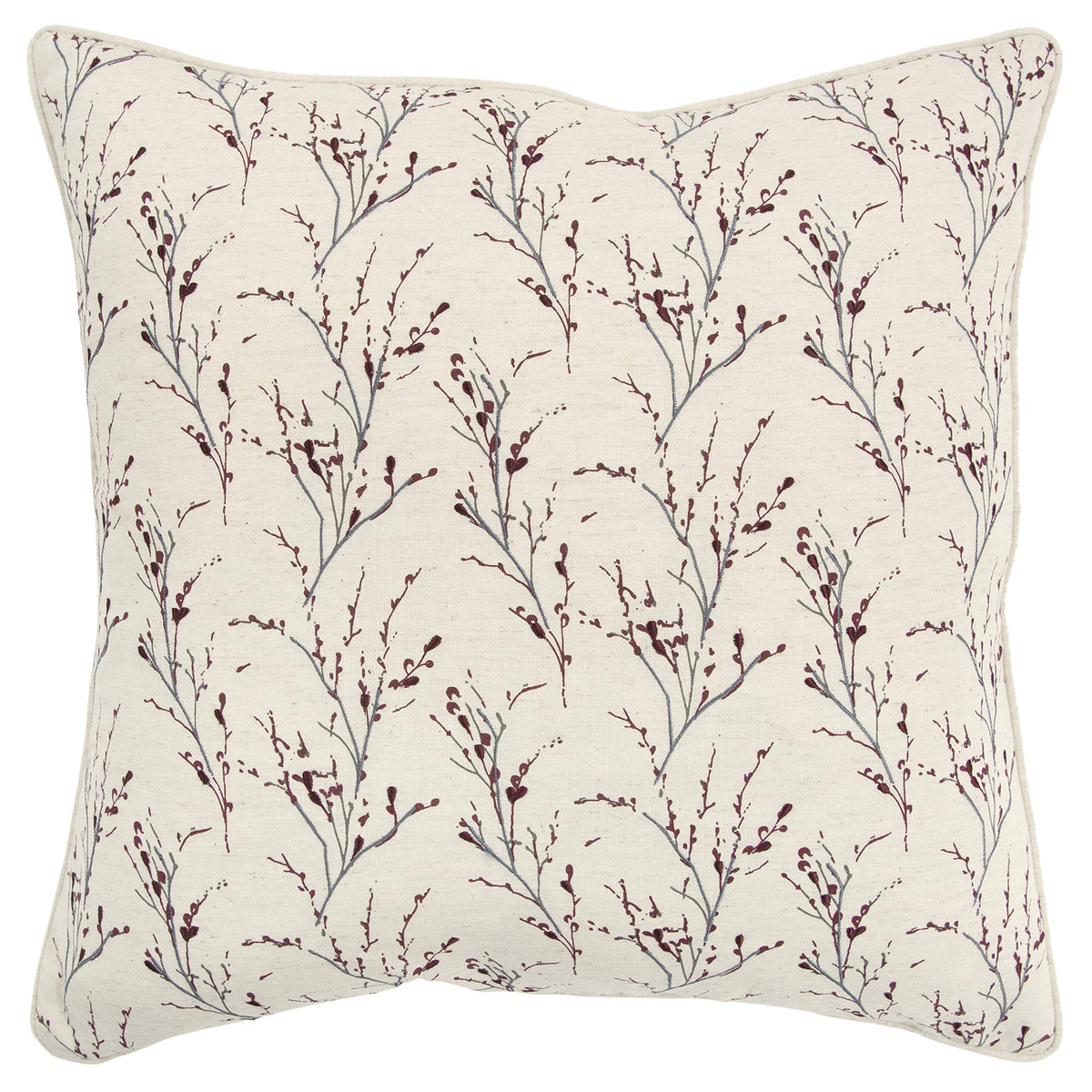 Rizzy Home Floral 20&quot; X 20&quot; Poly Filled Pillow With Cotton Cover-Berry