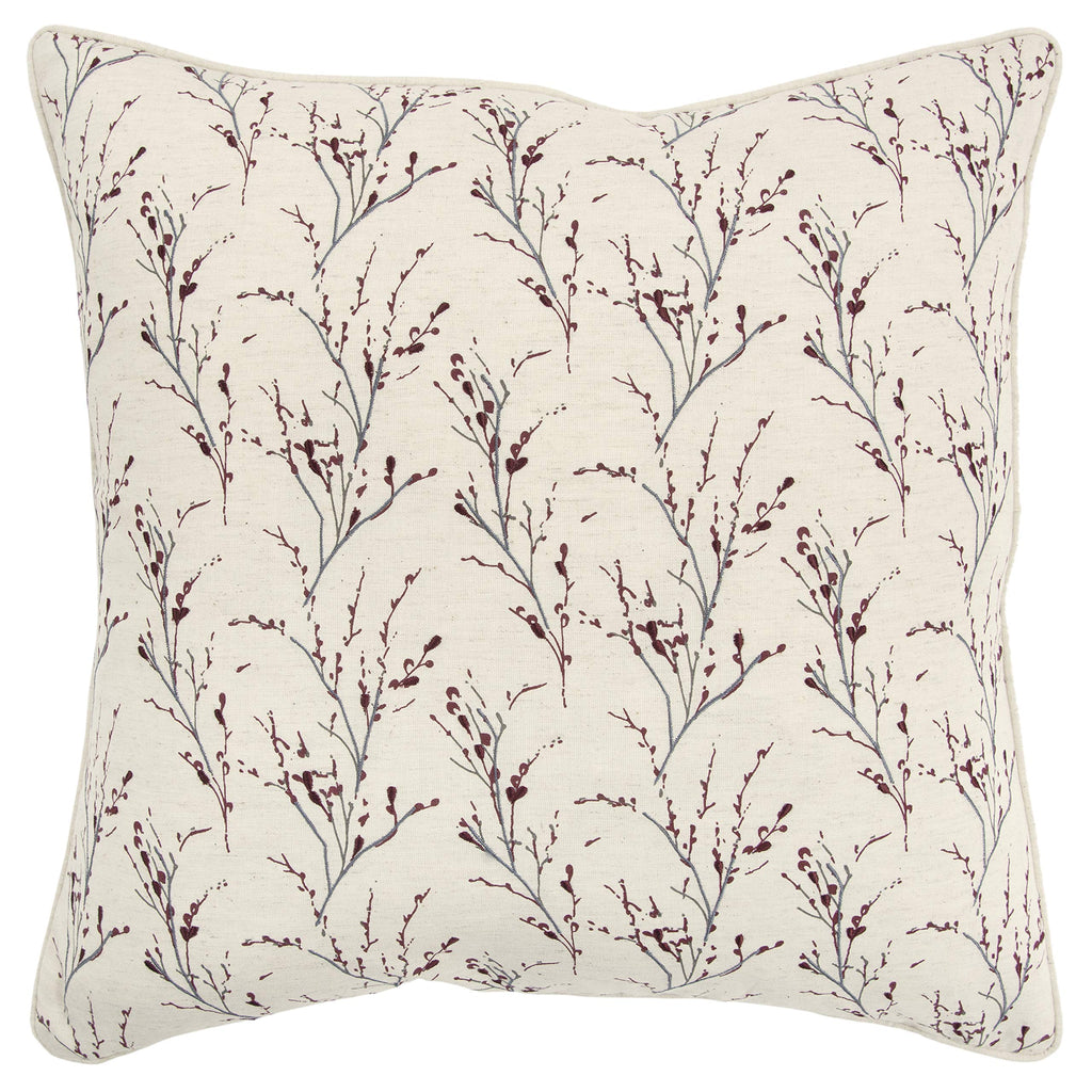 Rizzy Home Floral 20" X 20" Cotton Pillow Cover In Berry