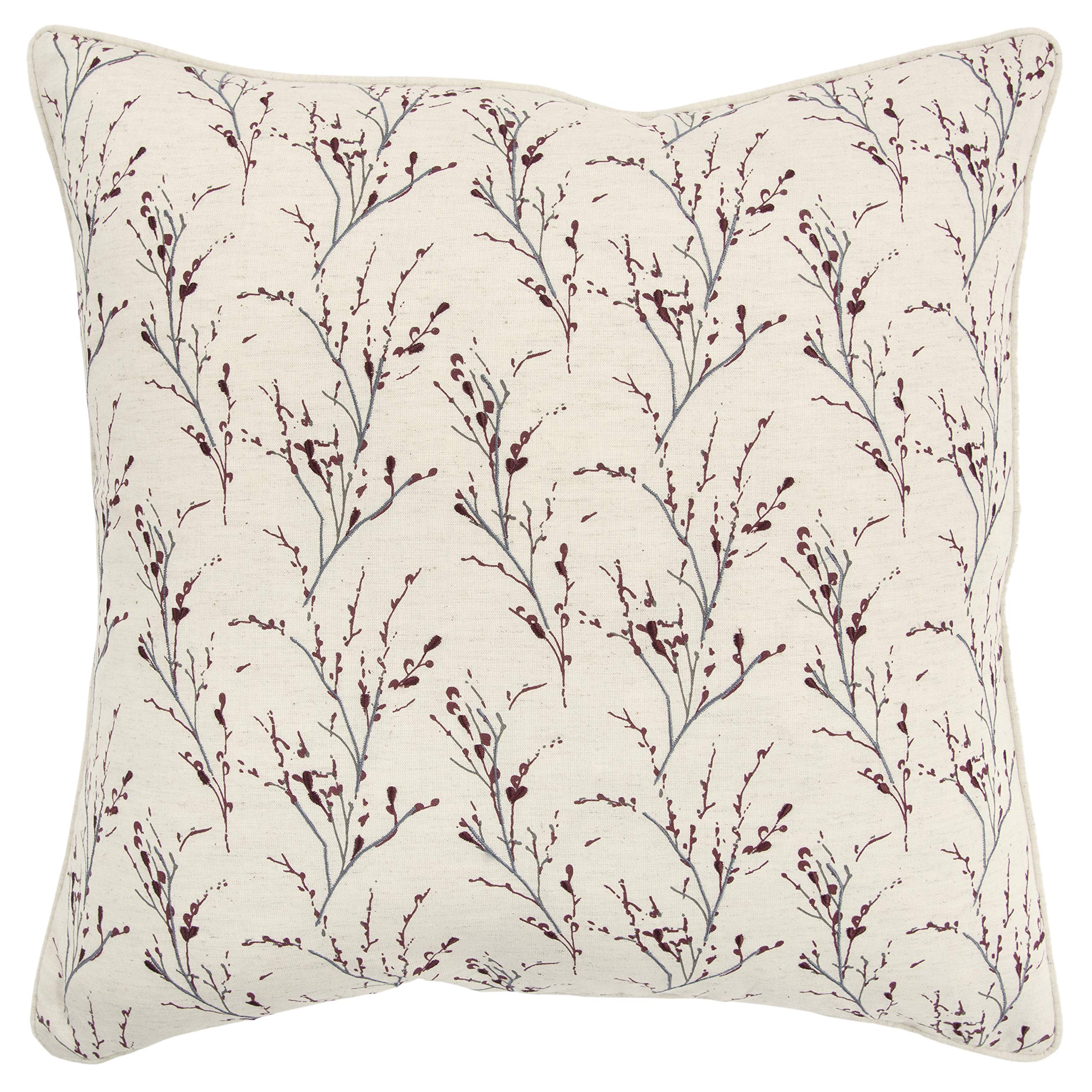 Rizzy Home Floral 20" X 20" Cotton Pillow Cover In Berry