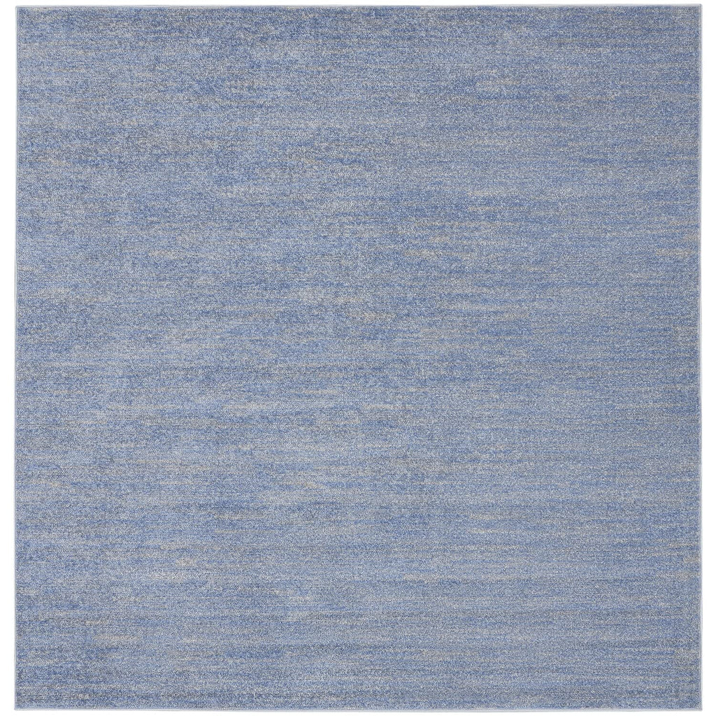 Nourison Essentials Indoor/Outdoor Blue/Grey 5' X Square Area -Rug, Easy -Cleaning, Non Shedding, Bed Room, Living Room, Dining Room, Backyard, Deck, Patio (5 Square)