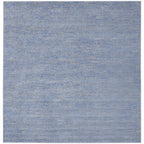 Nourison Essentials Indoor/Outdoor Blue/Grey 5' X Square Area -Rug, Easy -Cleaning, Non Shedding, Bed Room, Living Room, Dining Room, Backyard, Deck, Patio (5 Square)