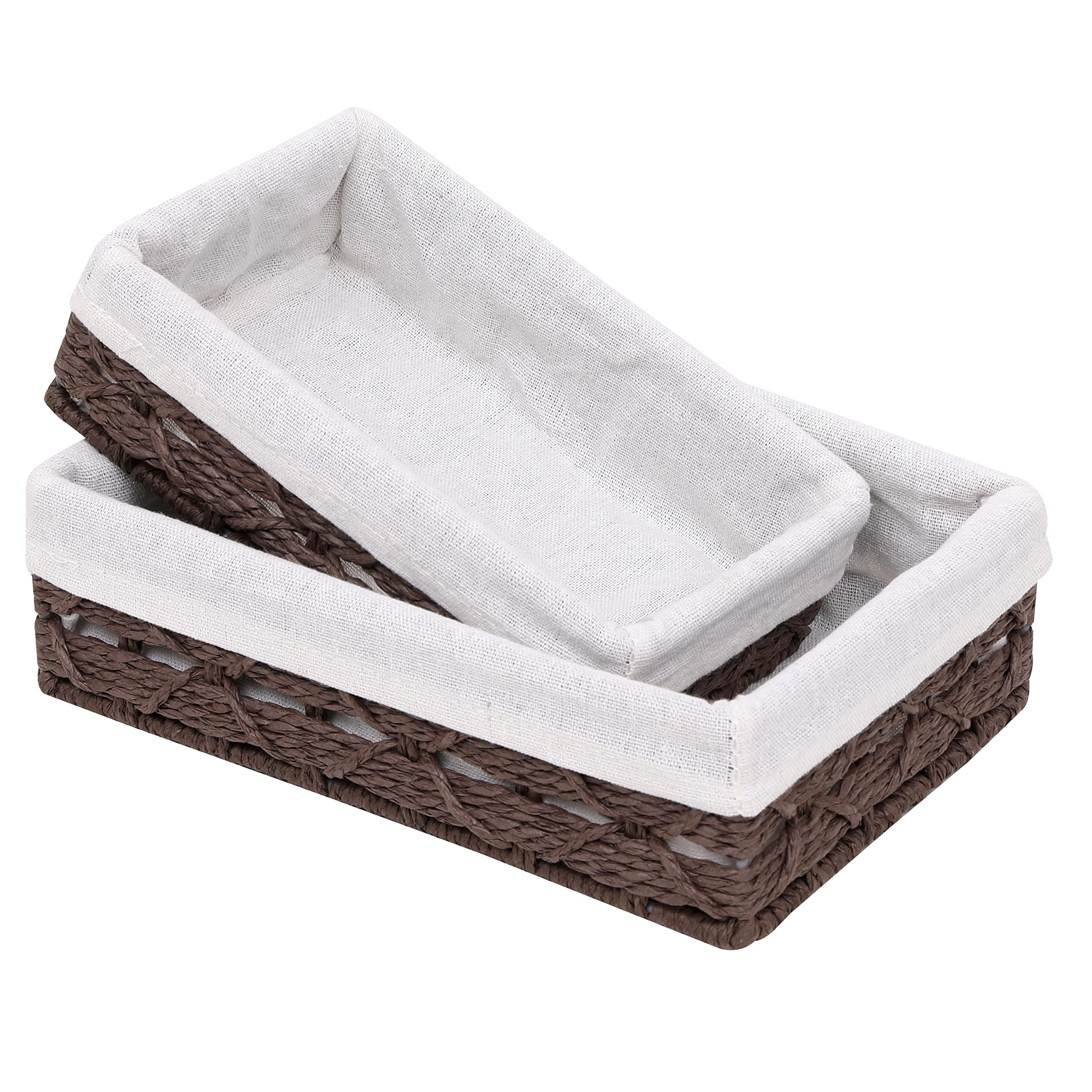 Sopsele Small Baskets for Organizing, Small Wicker Basket With Liner,Keys Basket,Drawer Basket,Small Woven Basket for Entrance, 