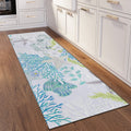 Addison Rugs Surfside Asr31 Aqua 2'3" X 7'6" Indoor Outdoor Runner Rug, Easy Clean, Machine Washable, Non Shedding, Bedroom, Living Room, Dining Room, Kitchen, Patio Rug