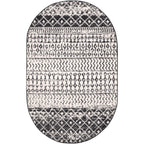 Livabliss Chester Boho Moroccan Area Rug,6'7'' X 9' Oval,Black