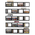 You Have Space Black Floating Shelves for Wall, 34 Inch Video Games CD DVD Storage Shelves, Cube Storage Organizer Shelf Set of 