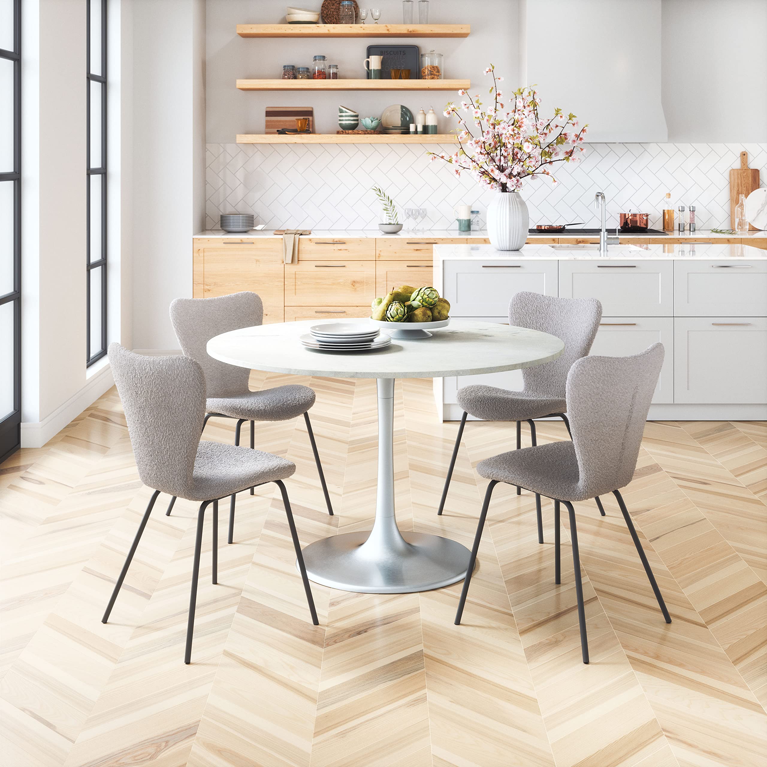 Zuo Thibideaux Dining Chair Light Gray