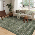 Lahome Boho Green 8x10 Area Rugs Living Room Rugs,Washable Bedroom Rug 8x10 Under Bed,Distressed Soft Non Slip Low Pile Indoor D