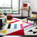 SAFAVIEH Hollywood Collection Area Rug - 67 x 9, Ivory & Rose, Mid-Century Modern Design, Non-Shedding & Easy Care, Ideal for 