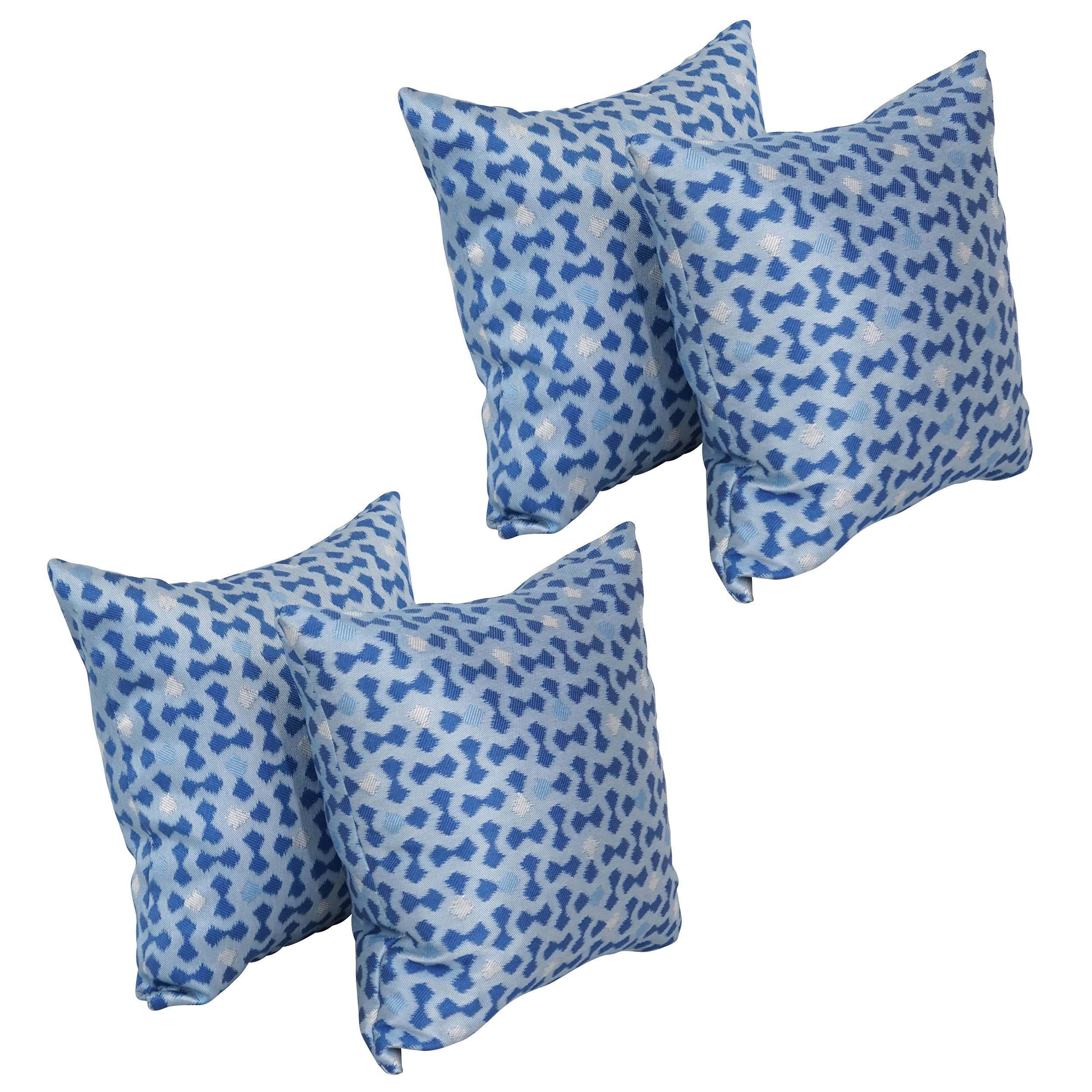 Blazing Needles Square Polyester Jacquard Throw Pillows, 17", Talamols Skippe 4 Count