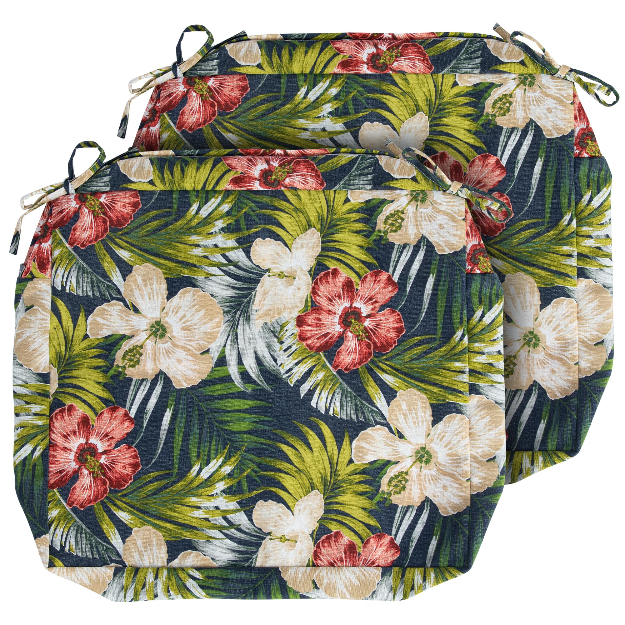 Magpie Fabrics Outdoor Cushion Cover Replacement 2 Pack, No Insert! Water Repellent Slipcover With Ties Decor For Patio Garden C