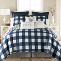 Levtex Home - Camden Quilt Set -Full/Queen Quilt + Two Standard Pillow Shams - Buffalo Check In Navy And Cream - Quilt Size (88