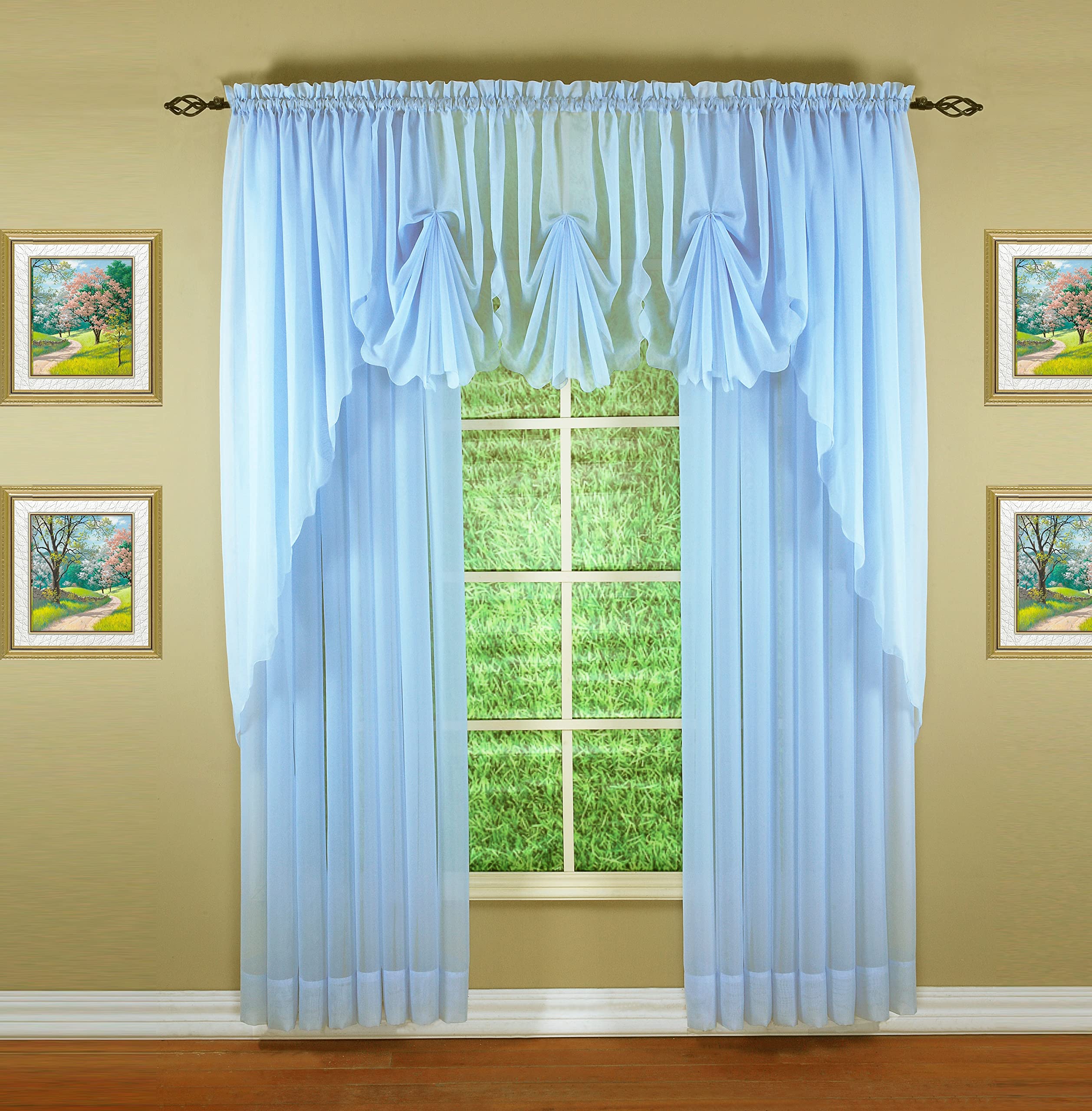 Today'S Curtain Emelia Original Voile Panel 90', Sky Blue, 60' W X 90' L