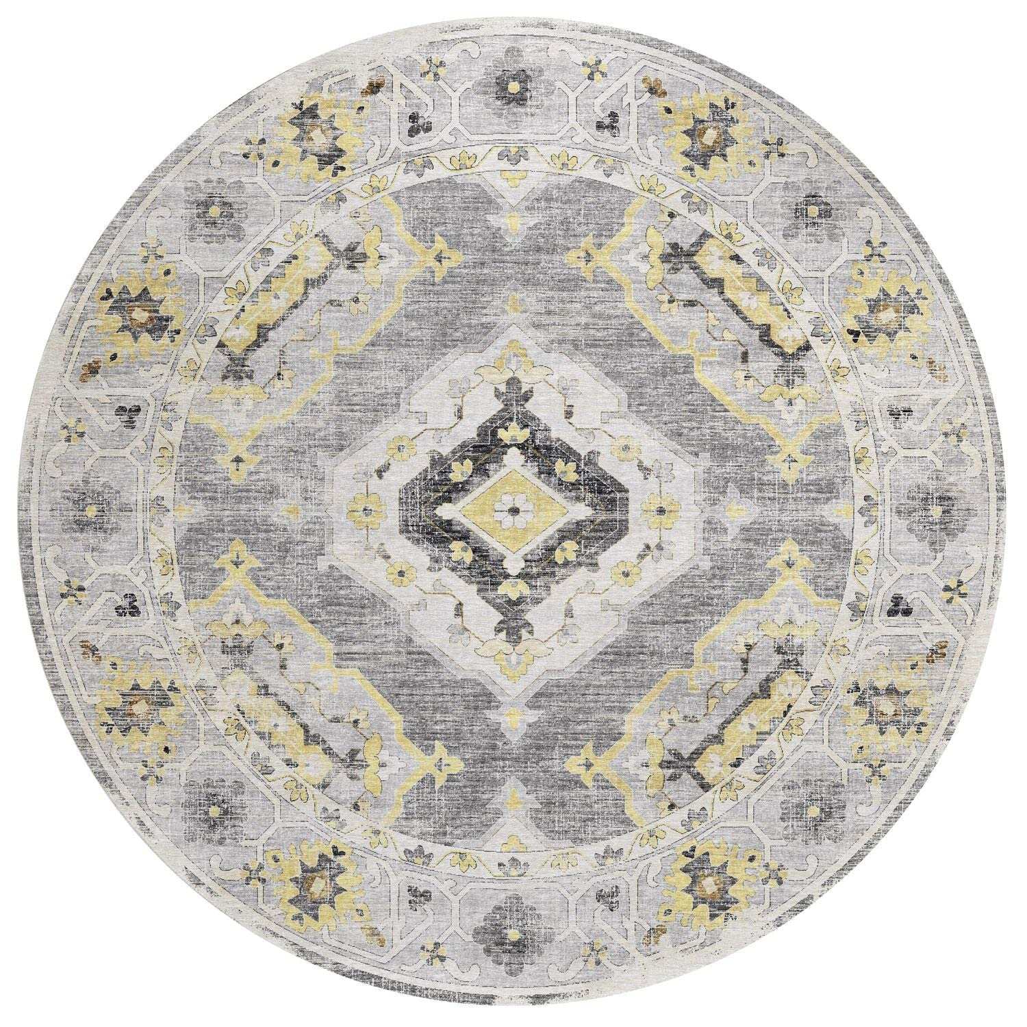 Marbella Mb1Gy8Ro 8 Ft. Marbella Mb1 Round Rug, Grey