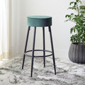 SAFAVIEH Home Collection Bohden Malachite Green Velvet/Black 24-inch Round Kitchen Breakfast Nook Island Dining Pub Counter Stoo