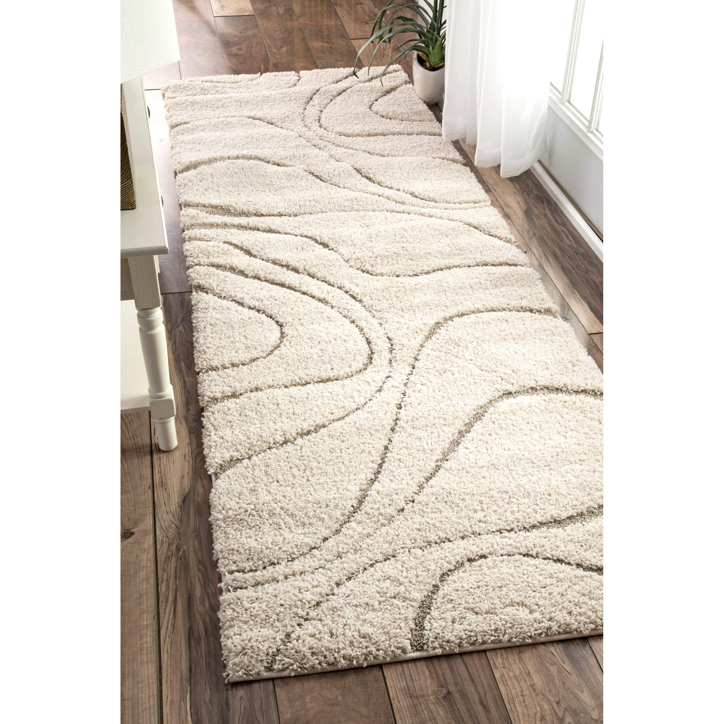 nuLOOM carolyn cozy Soft & Plush Shag Runner Rug, 2 8 x 8, cream