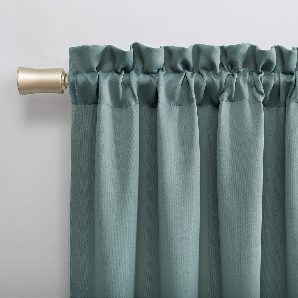 Sun Zero Easton Energy Saving Blackout Rod Pocket Curtain Panel, 40' X 63', Mineral
