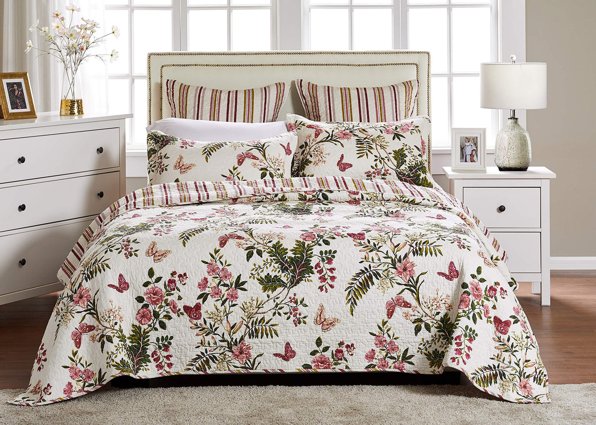 Greenland Home Butterflies Quilt Set, Twin, Multi