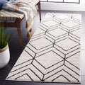 SAFAVIEH Adirondack Collection Runner Rug - 26 x 8, Light Grey & Black, Modern Geometric Design, Non-Shedding & Easy Care, Ide