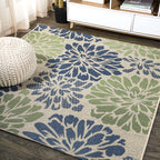 Jonathan Y Smb110B-5Sq Zinnia Modern Floral Textured Weave Indoor Outdoor Area Rug Bohemian Coastal Easy Cleaning Bedroom Kitche
