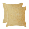 Calitime Pack Of 2 Cozy Throw Pillow Covers Cases For Couch Sofa Home Decoration Solid Dyed Soft Chenille 20 X 20 Inches Gold