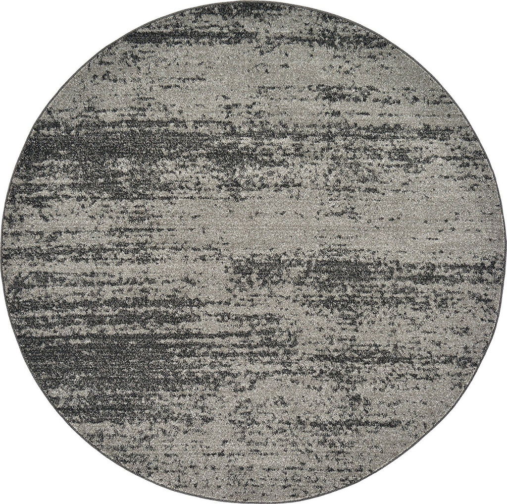 Unique Loom Del Mar Collection Area Rug - Lucille (6' 1'' Round, Dark Gray/ Ivory)