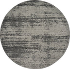 Unique Loom Del Mar Collection Area Rug - Lucille (6' 1'' Round, Dark Gray/ Ivory)