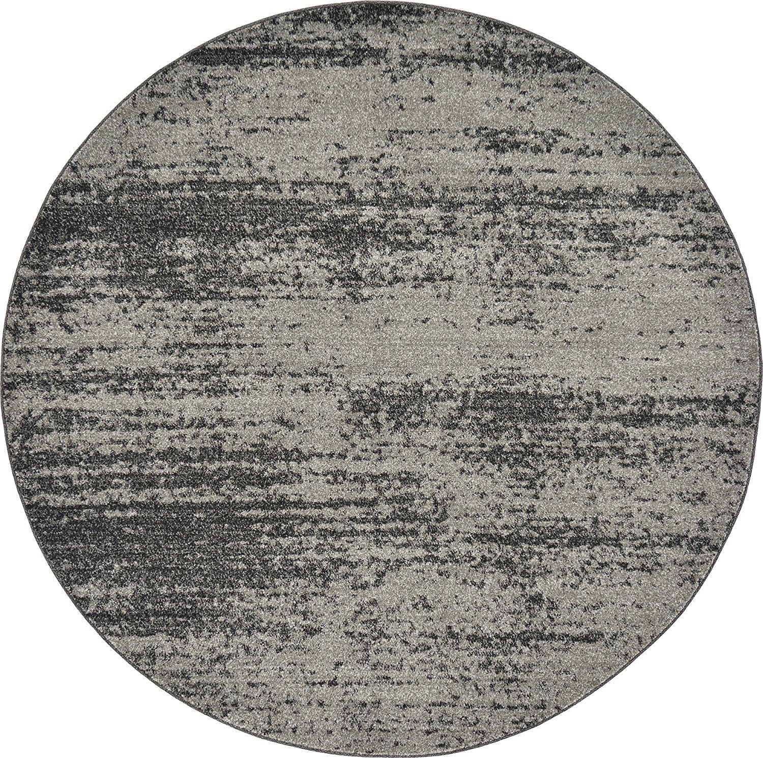 Unique Loom Del Mar Collection Area Rug - Lucille (6' 1'' Round, Dark Gray/ Ivory)