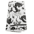 Karma Gifts Black And White Boho Tea Towel,Cotton, Mermaid 18 x 22