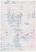 SAFAVIEH Tulum Collection Accent Rug - 3 x 5, Ivory & Blue, Moroccan Boho Tribal Design, Non-Shedding & Easy Care, Ideal for H