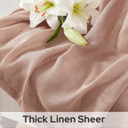Homeideas Blush Pink Linen Sheer Curtains 63 Inches Long 2 Panels Textured Dusty Blush Semi Sheer Curtains Farmhouse Curtains Sh