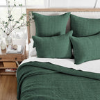 Levtex Home - Mills Waffle - Full Quilted Bedspread Set - Forest Green Cotton Waffle - Bedspread Size (96X110In.), Sham Size (26