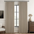 GreyBeige Modern Neutral 90 Inch Pinch Pleated Blackout Sliding Glass Door Curtains Light and Draft Blocking Drapes for Living R