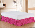 Elegant Comfort Luxurious Premium Quality 1500 Thread Count Wrinkle And Fade Resistant Egyptian Quality Microfiber Multi-Ruffle Bed Skirt - 15Inch Drop, California King, Pink