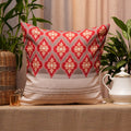 Zeba World Embroidered Cushion Cover  Decorative | Sofa, Bedroom, Couch | Polycanvas With Chawal Taka Embroidery And Printed