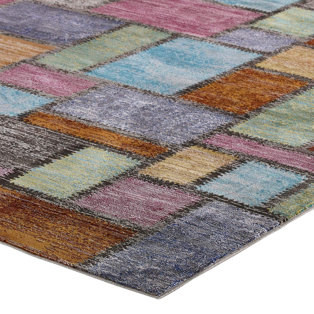 Modway Success Nyssa Abstract Geometric Mosaic Area Rug, 4X6, Multicolored
