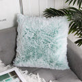 Uhomy 1 Pack Fall Winter Home Decorative Fluffy Plush Pillow Cover 22 'X22 ', Luxury Green Ombre Soft Fluffy Artificial Fur Th