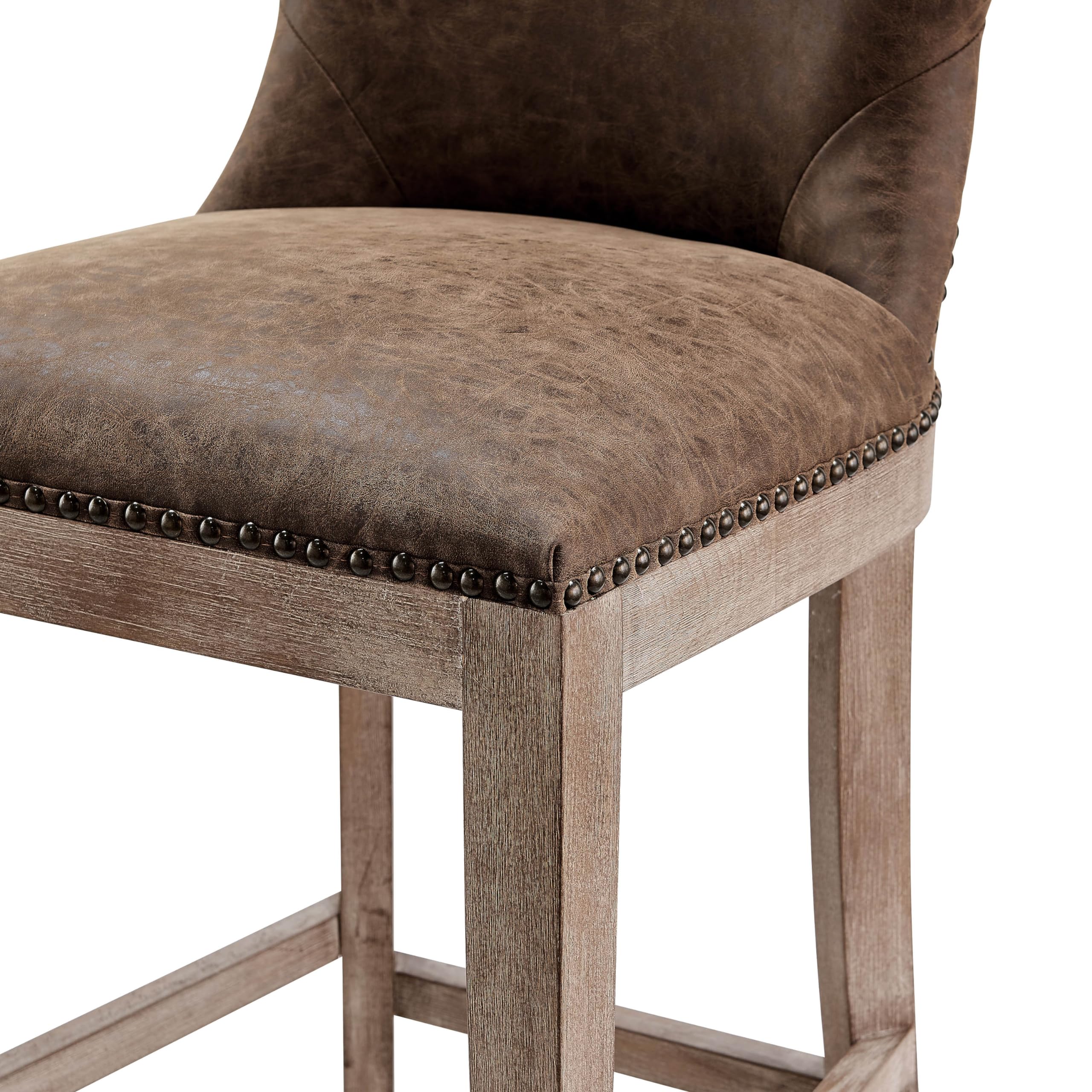 New Pacific Direct Dorsey Counter Bar & Counter Stools, Nubuck Chocolate