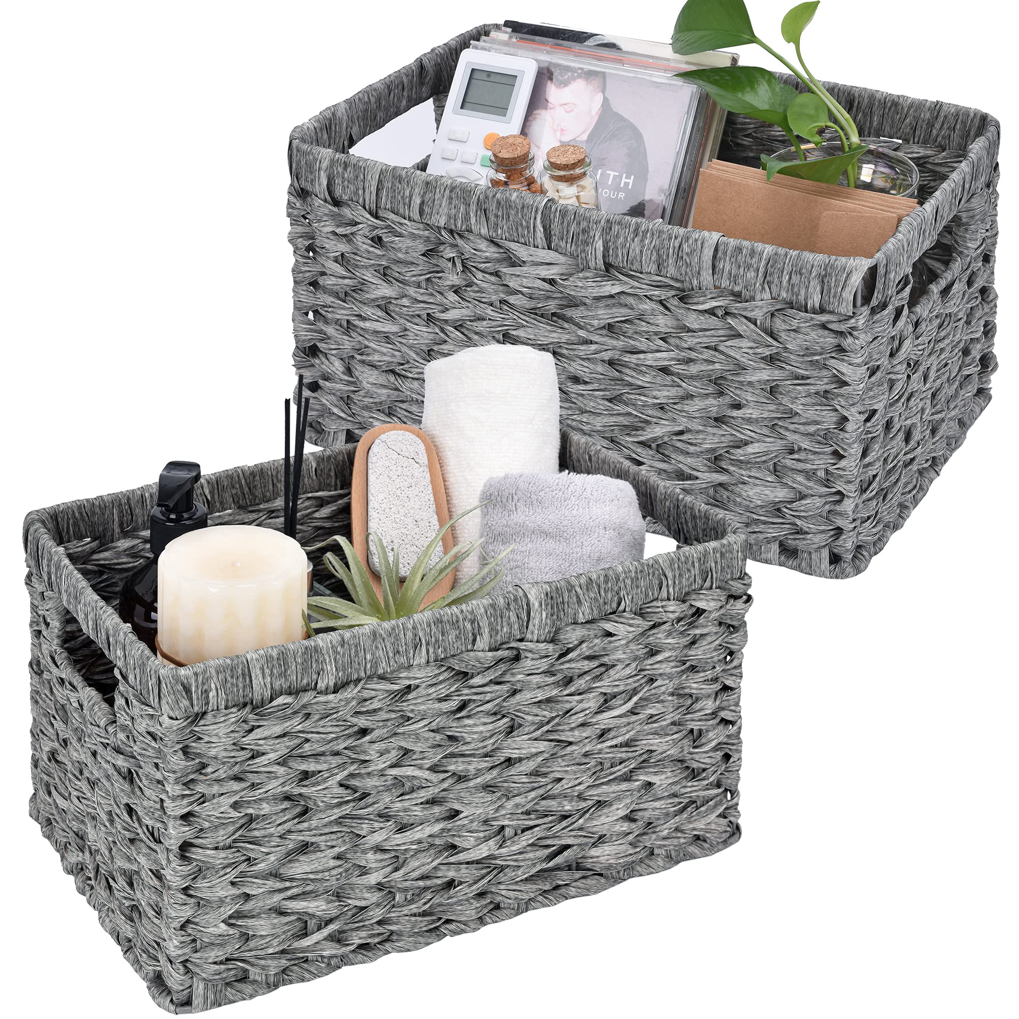 GRANNY SAYS Wicker Baskets for Storage, Woven Baskets for Organizing, Baskets for Organizing Cabinet Coffee Table, Wicker Basket