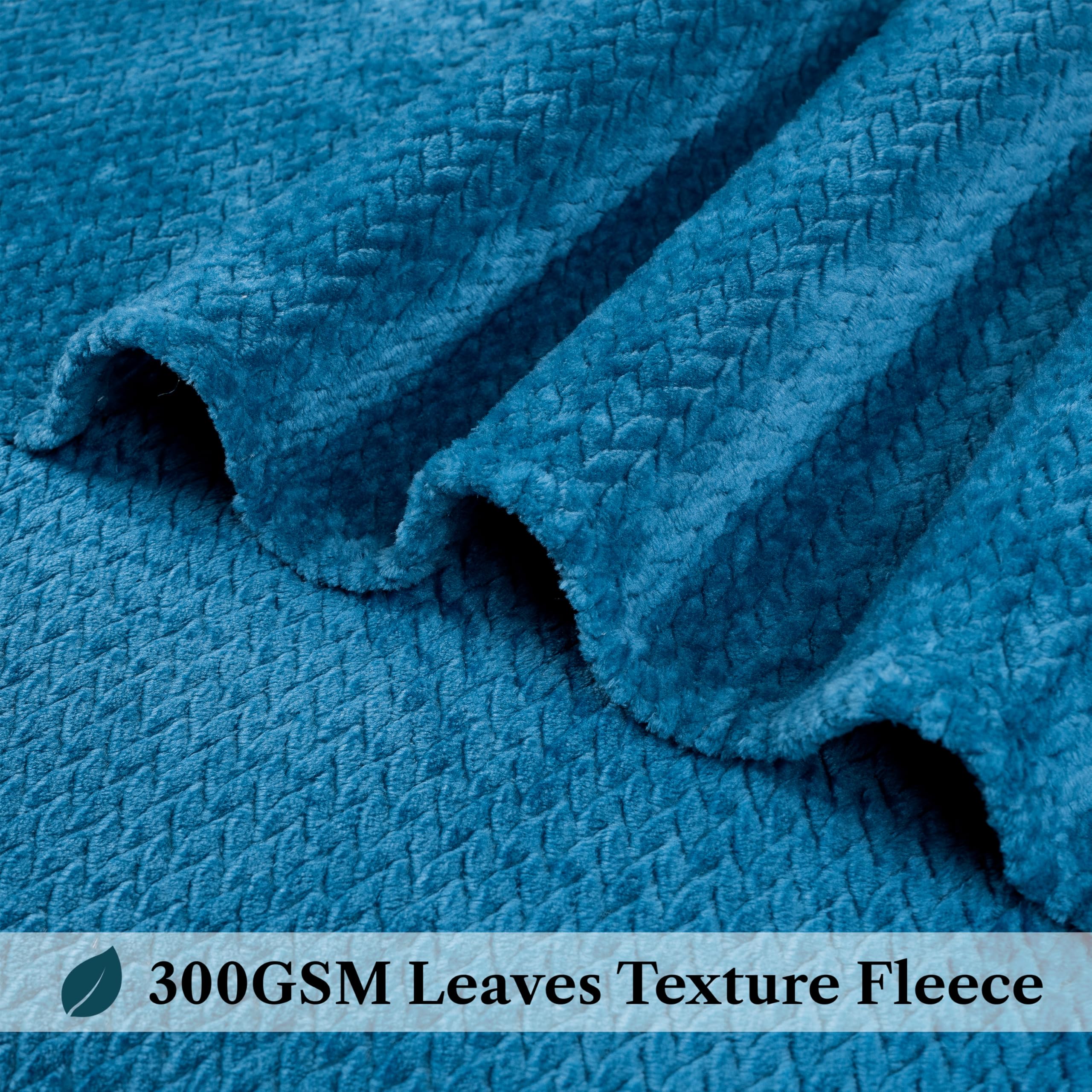 Pavilia Soft Fleece Teal Blue Throw Blanket For Couch, Lightweight Plush Warm Blankets For Bed, Fuzzy Cozy Flannel Blanket Throw